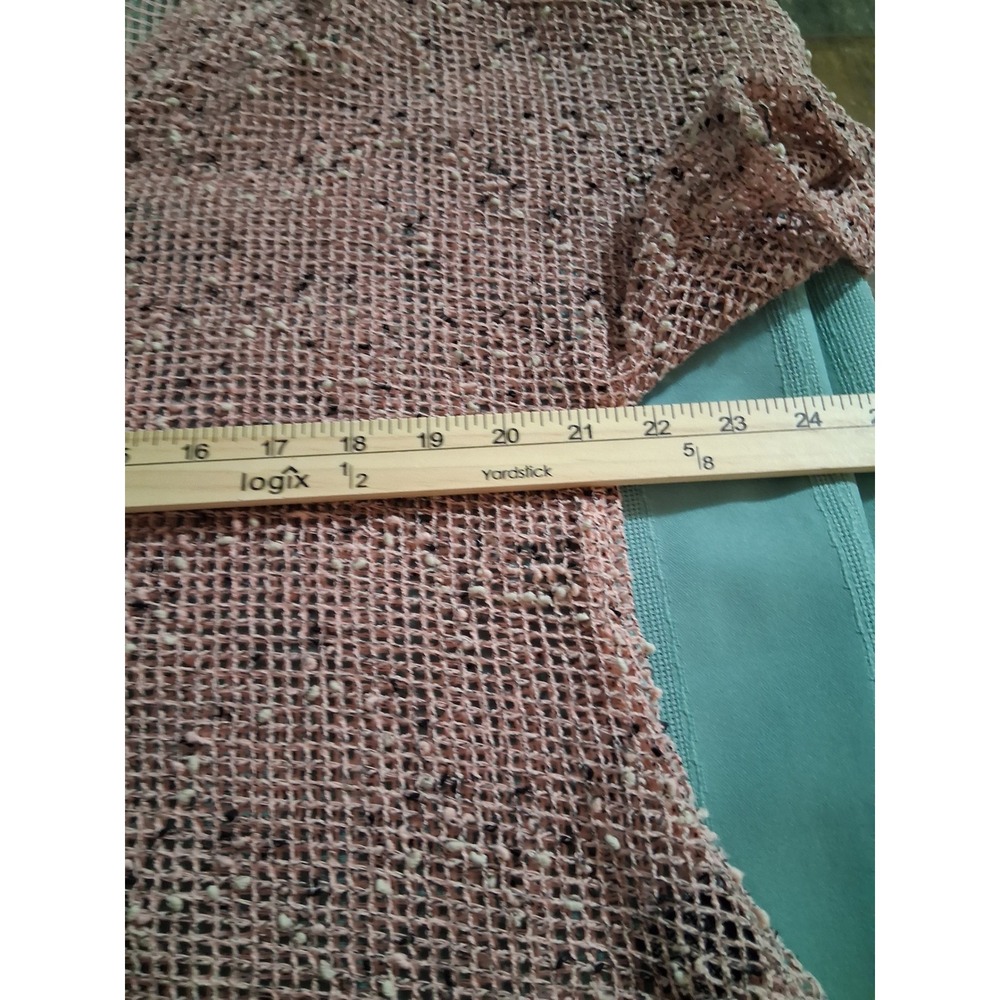 Kaktus Pink Open Knit Cotton Cardigan Boho Handkerchief Hem Button Front Large - Picture 8 of 9